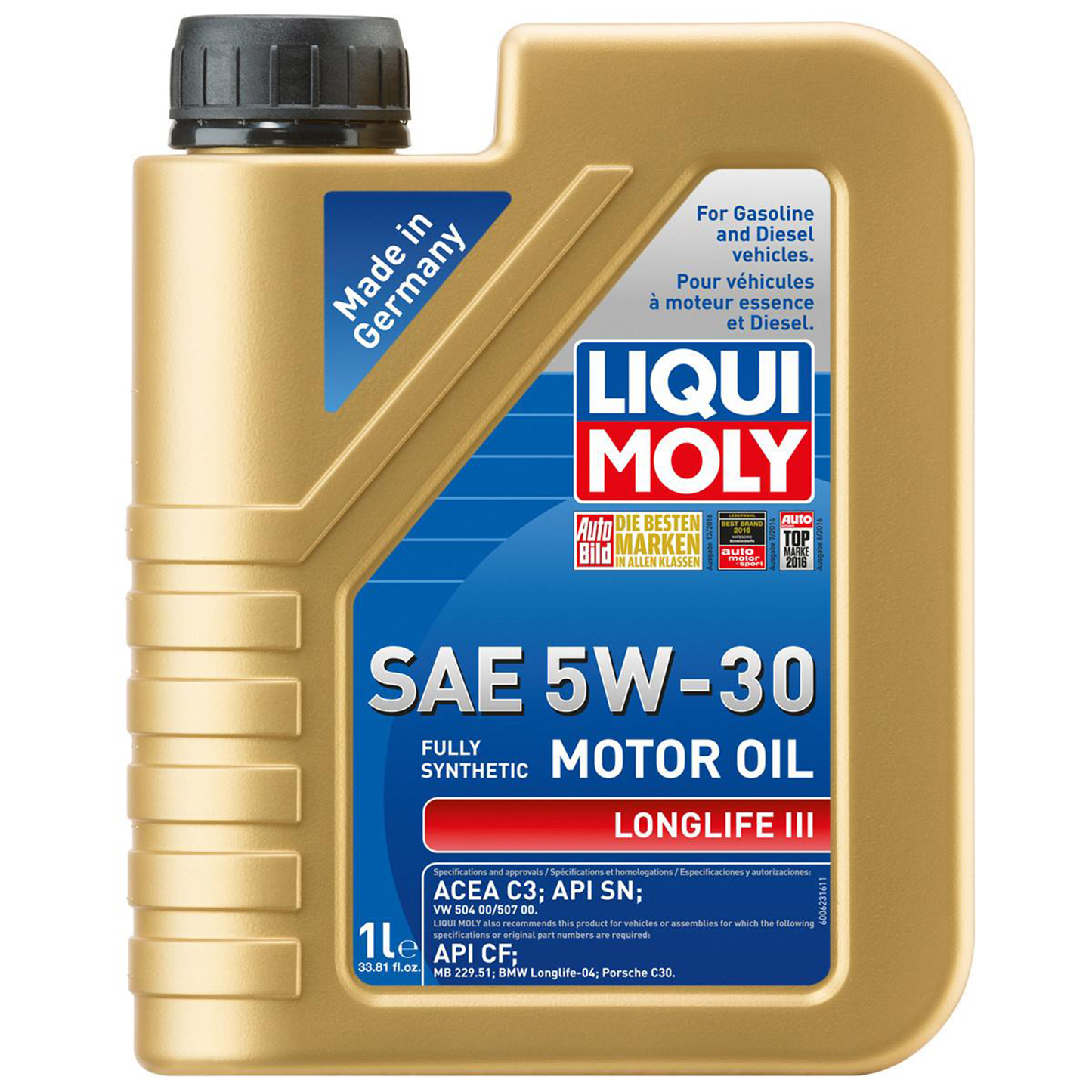 Liqui Moly LONGLIFE III 5W30 Fully Synthetic Engine Oil ACEA C3 API SN