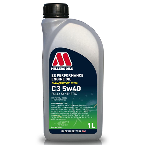 5w40 Fully Synthetic Engine Oil Millers EE Performance 5w 40 C3