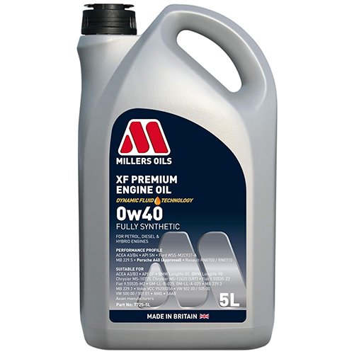 Millers XF Premium 0W-40 Fully Synthetic Engine Oil ACEA A3/B4 MB229.5