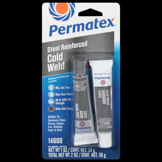 Permatex Steel Reinforced Cold Weld Epoxy Resin Hardener Filler Adhesive Glue