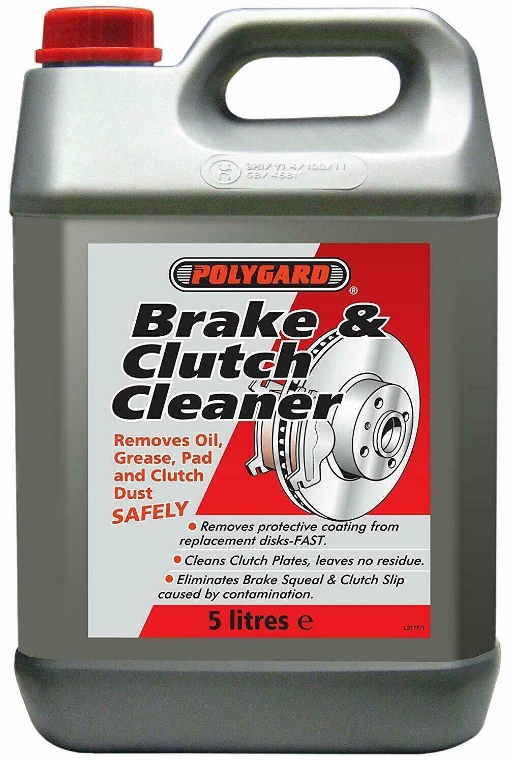 Brake & Clutch Cleaner Removes Oil Grease Dust Pats Degreaser Polygard 5L