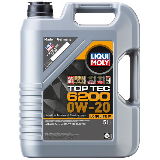 Liqui Moly TOP TEC 6200 0W-20 Fully Synthetic Engine Oil ACEA C5 Vw 508/509