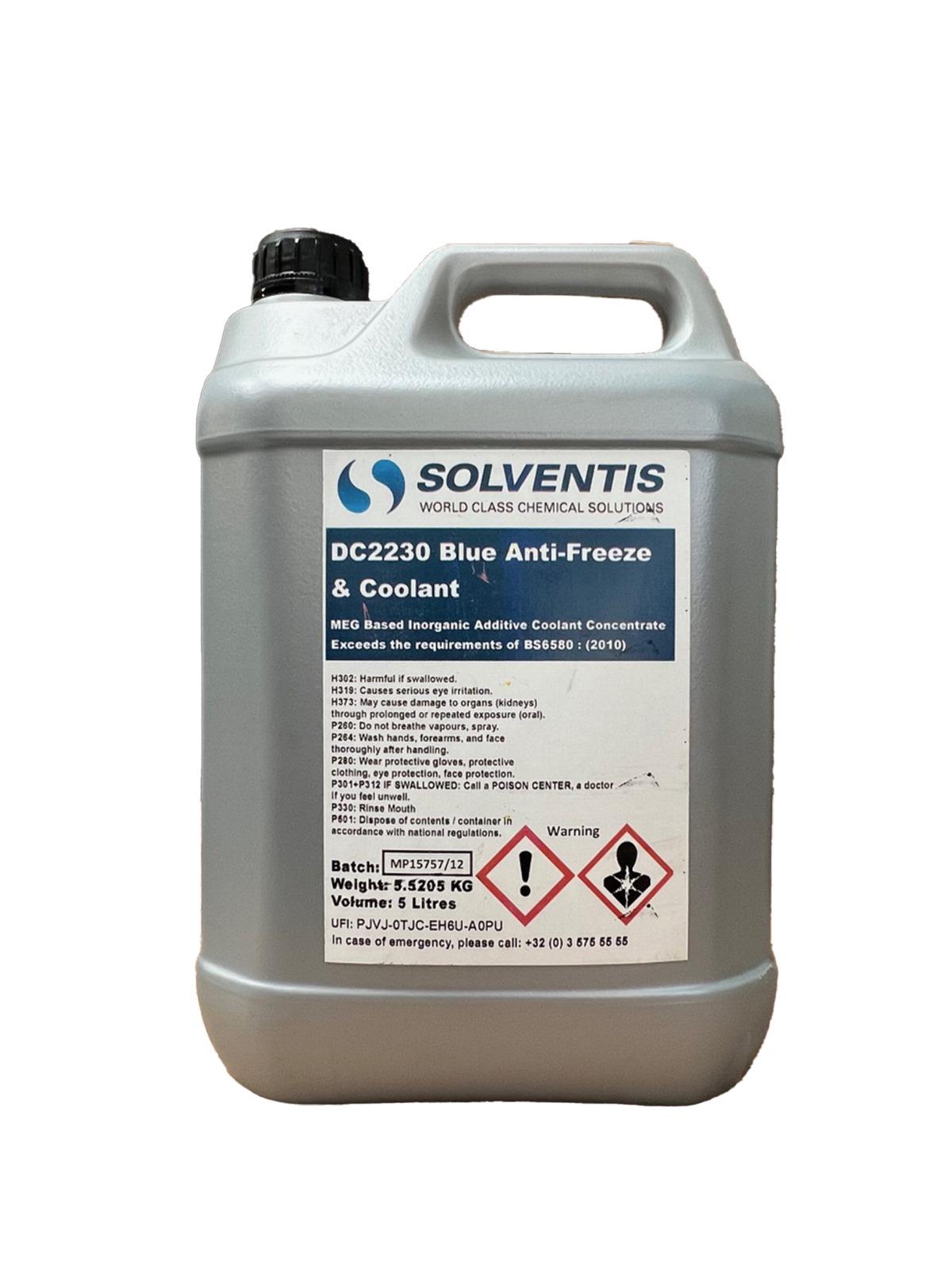 SOLVENTIS C2230 Blue Antifreeze Concentrate BS6580 SAE J1034 5L