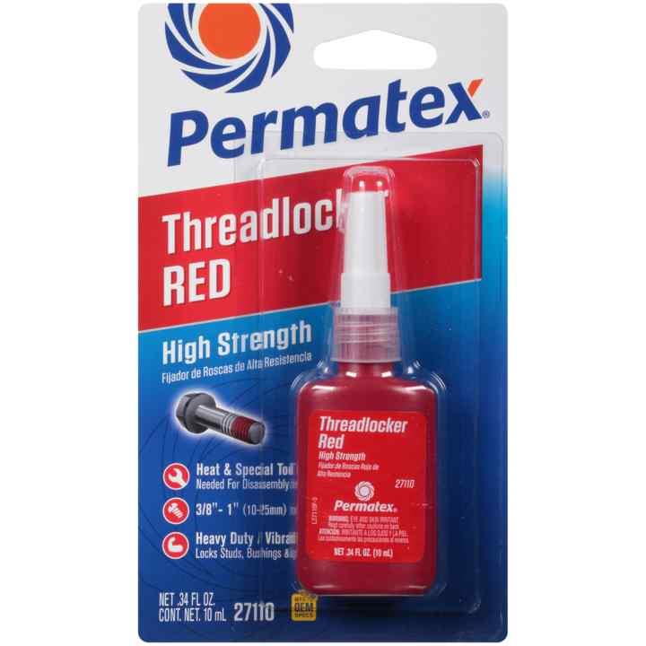 Permatex Threadlock High Strength Fast Acting Nut & Bolt Thread Lock Sealant 10ml