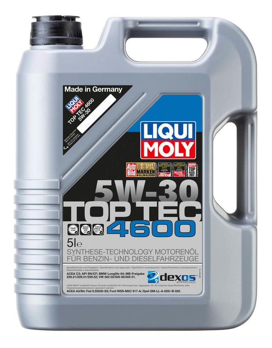 Liqui Moly 5w30 Synthetic Engine Oil Top Tec 4600 C3 SN/CF BMW LL MB 2316