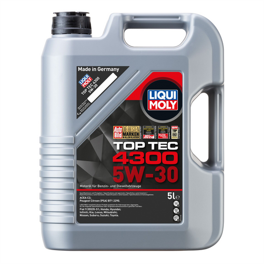 Liqui Moly TOP TEC 4300 5W30 Fully Synthetic Engine Oil ACEA C2/C3, API SP